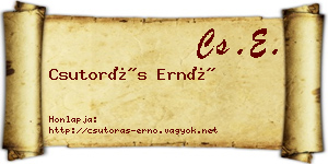 Csutorás Ernő névjegykártya